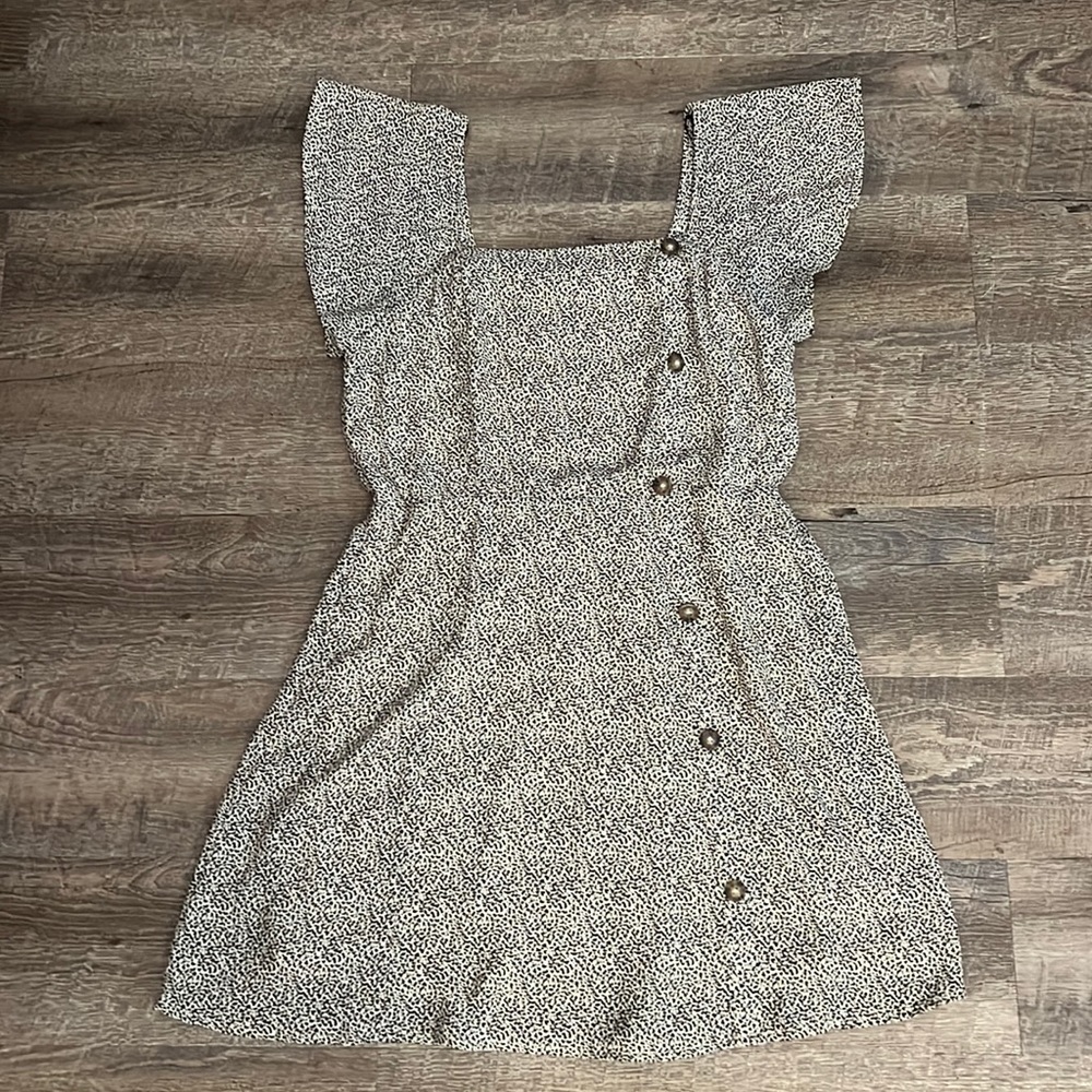 sienna sky dalmatian print dress with buttons